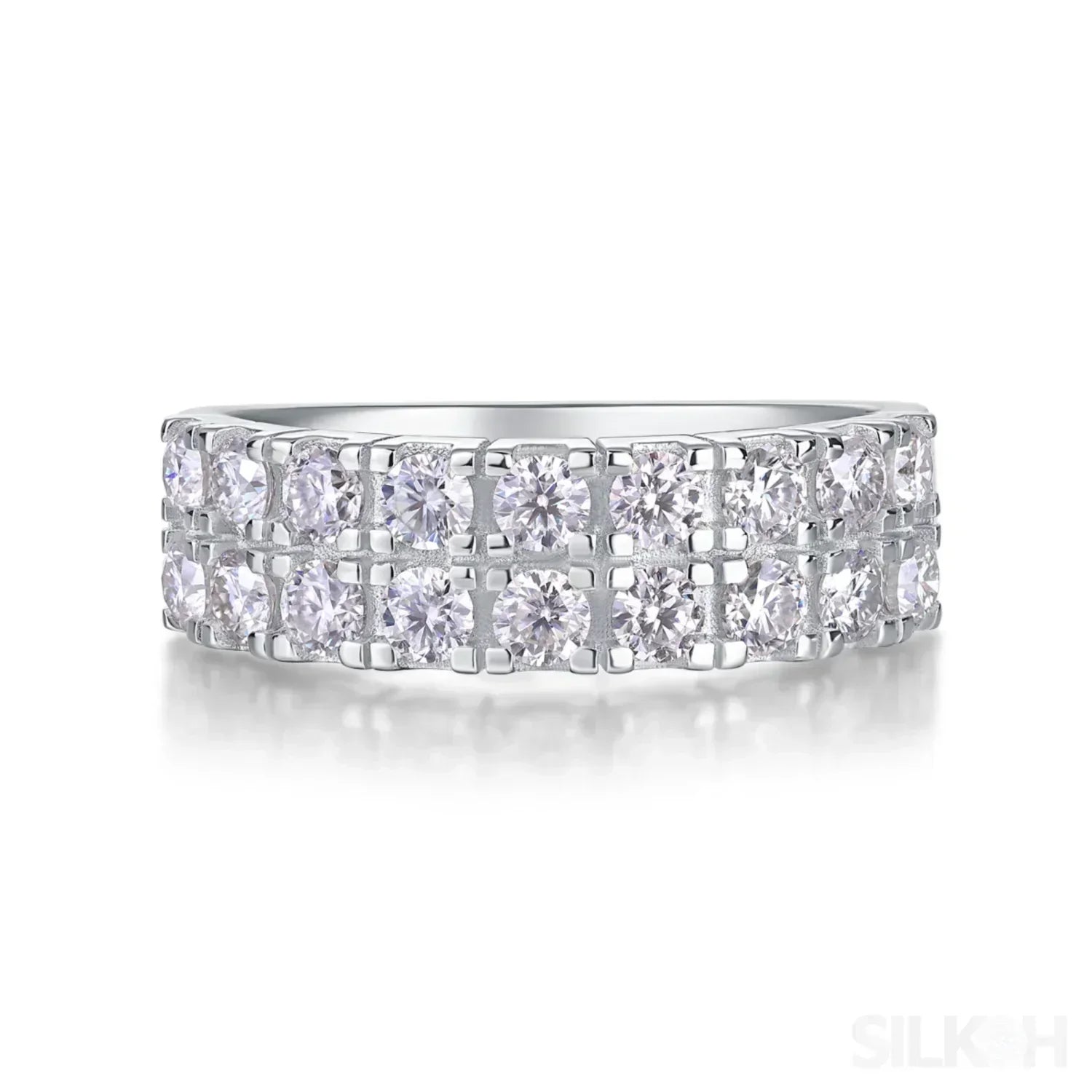 1.08 Carat Moissanite Sterling Silver Round Cut Ring Arianna