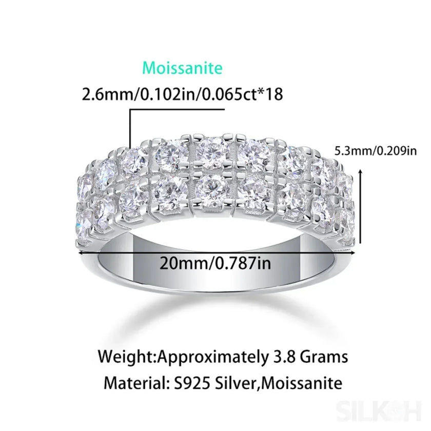 1.08 Carat Moissanite Sterling Silver Round Cut Ring Arianna