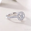 1 Ct Moissanite Sterling Silver Round Cut Halo Engagment Ring Ariella