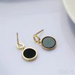 14K Gold Plated Sterling Silver Agate Inlaid Stud Earrings Alani