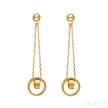 14K Gold Plated Sterling Silver Long Circle Stud Earrings Aaliyah
