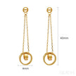 14K Gold Plated Sterling Silver Long Circle Stud Earrings Aaliyah