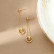 14K Gold Plated Sterling Silver Long Circle Stud Earrings Aaliyah