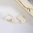 14K Gold Plated Sterling Silver Pearl Drop Earrings Alice