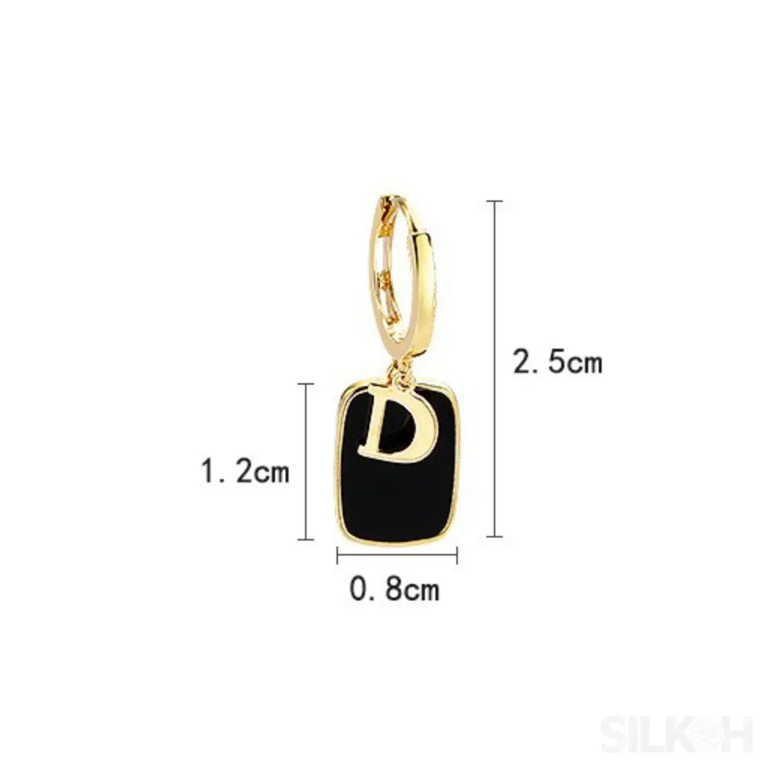 18K Gold Plated Letter Sterling Silver Hoop Earrings Noa