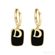 18K Gold Plated Letter Sterling Silver Hoop Earrings Noa