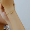 18K Gold Plated Sterling Silver Double Layer Bracelet Cia