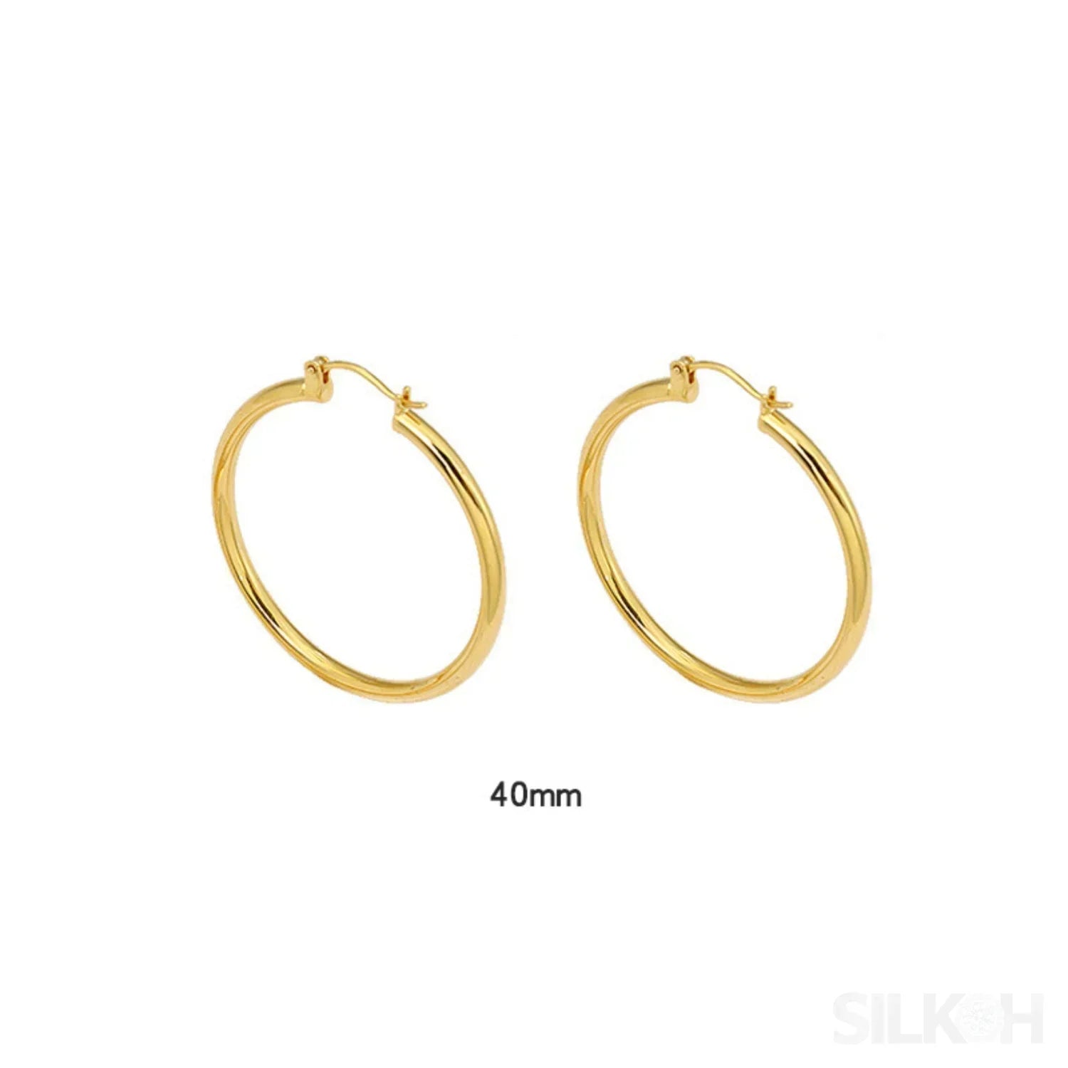 18K Gold Plated Sterling Silver Hoop Earrings Jen