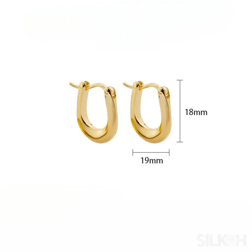 18K Gold Plated Sterling Silver Hoop Earrings Sue