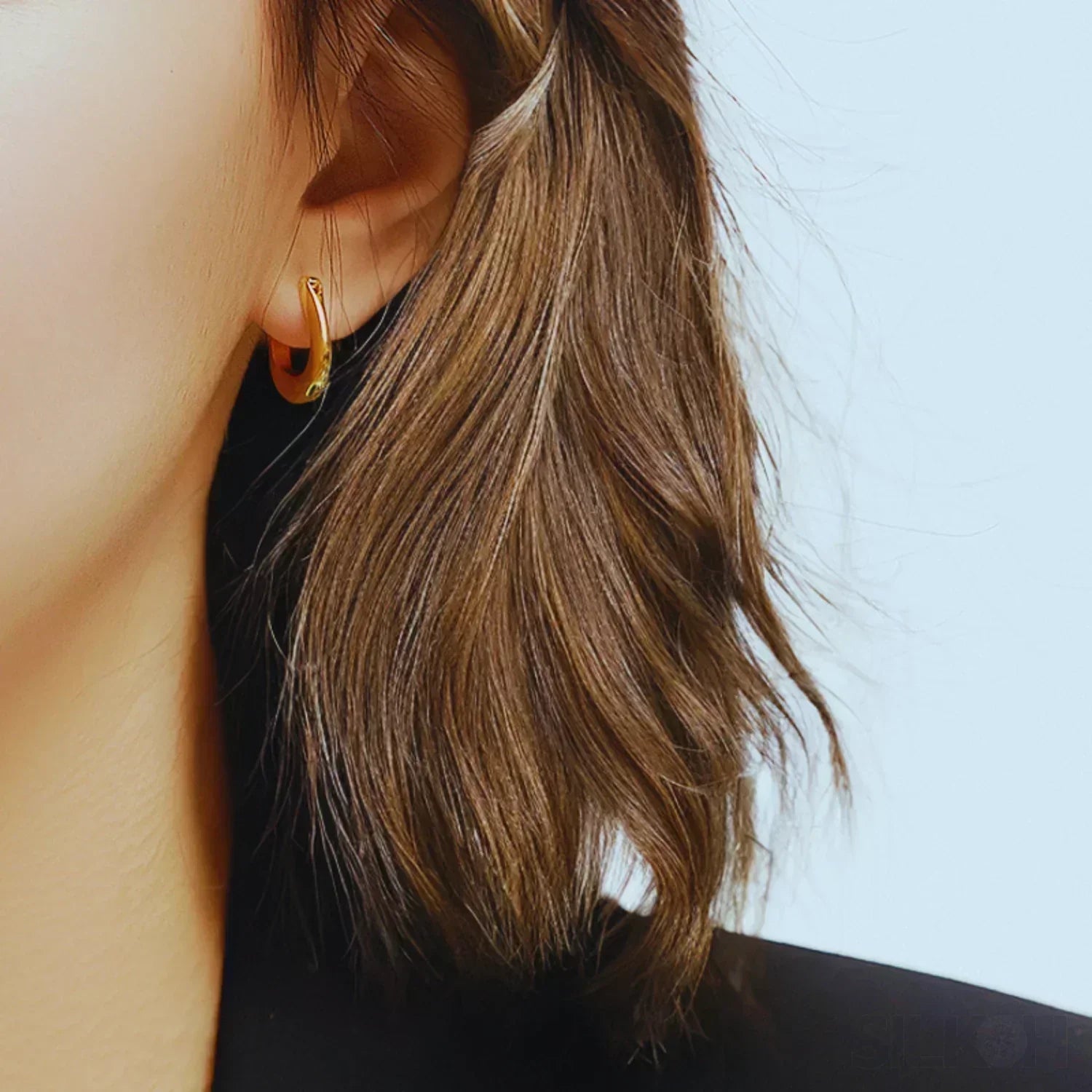 18K Gold Plated Sterling Silver Hoop Earrings Sue