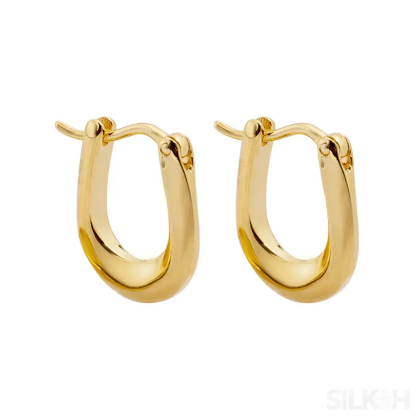 18K Gold Plated Sterling Silver Hoop Earrings Sue