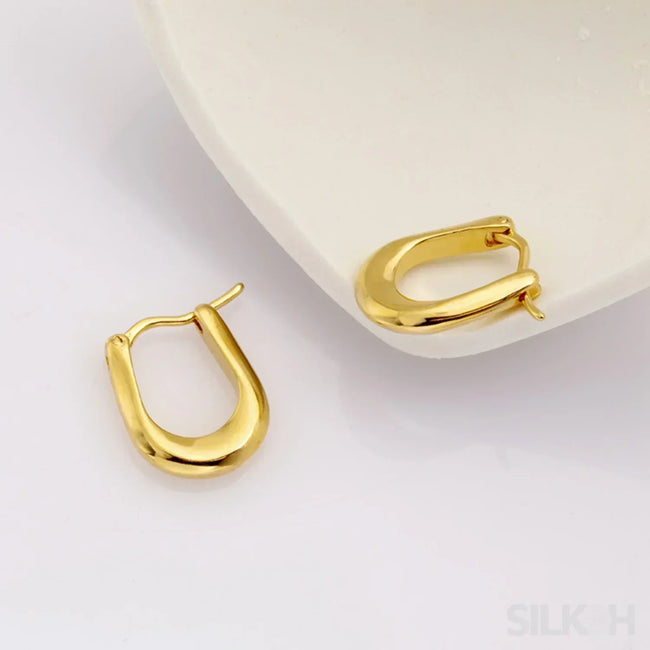 18K Gold Plated Sterling Silver Hoop Earrings Sue