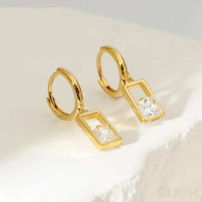 18K Gold Plated Sterling Silver Hoop Earrings Zoe