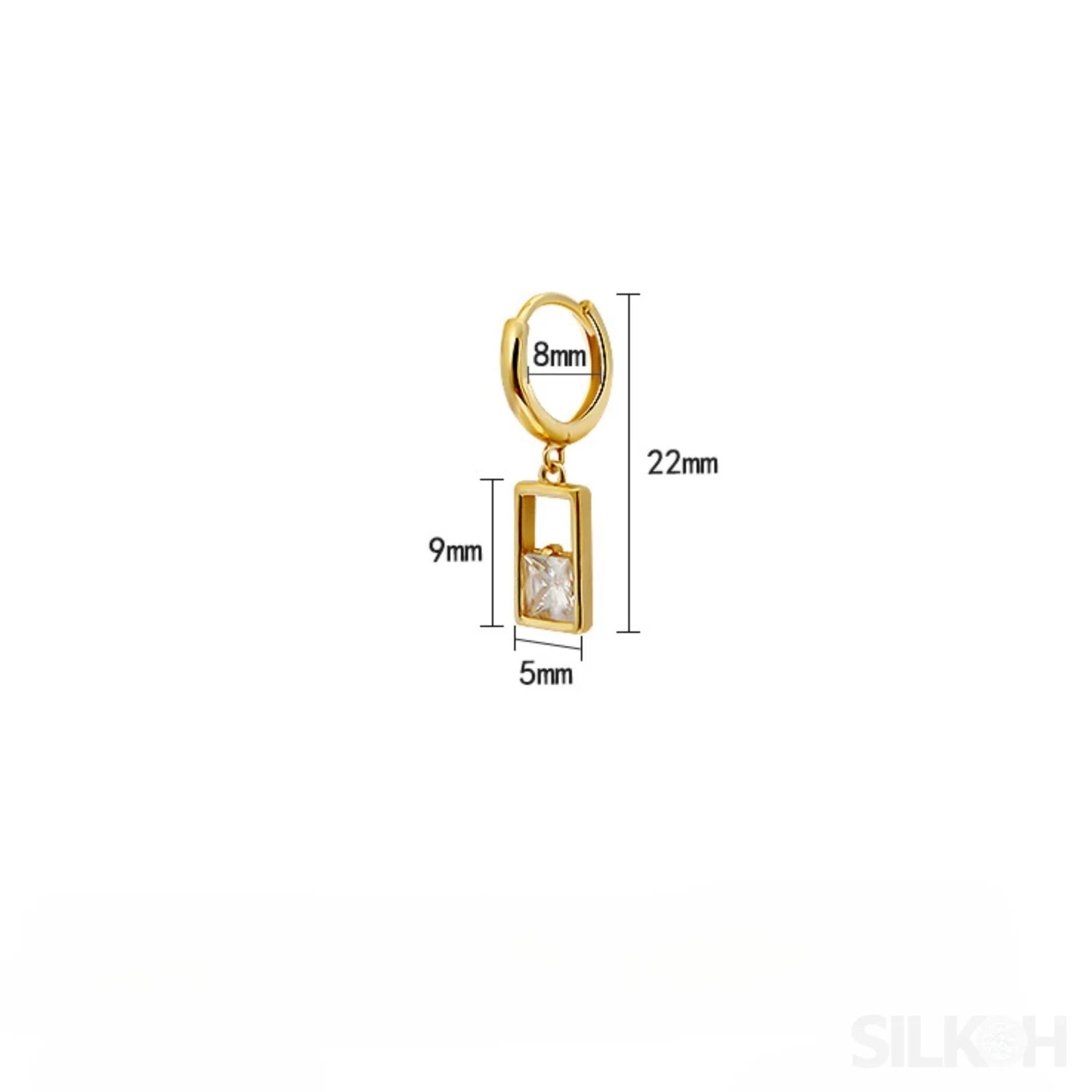 18K Gold Plated Sterling Silver Hoop Earrings Zoe