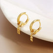 18K Gold Plated Sterling Silver Hoop Initial Earrings Uma