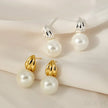 18K Gold Plated Sterling Silver Minimalist Pearl Stud Earrings Nan