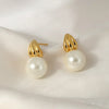 18K Gold Plated Sterling Silver Minimalist Pearl Stud Earrings Nan