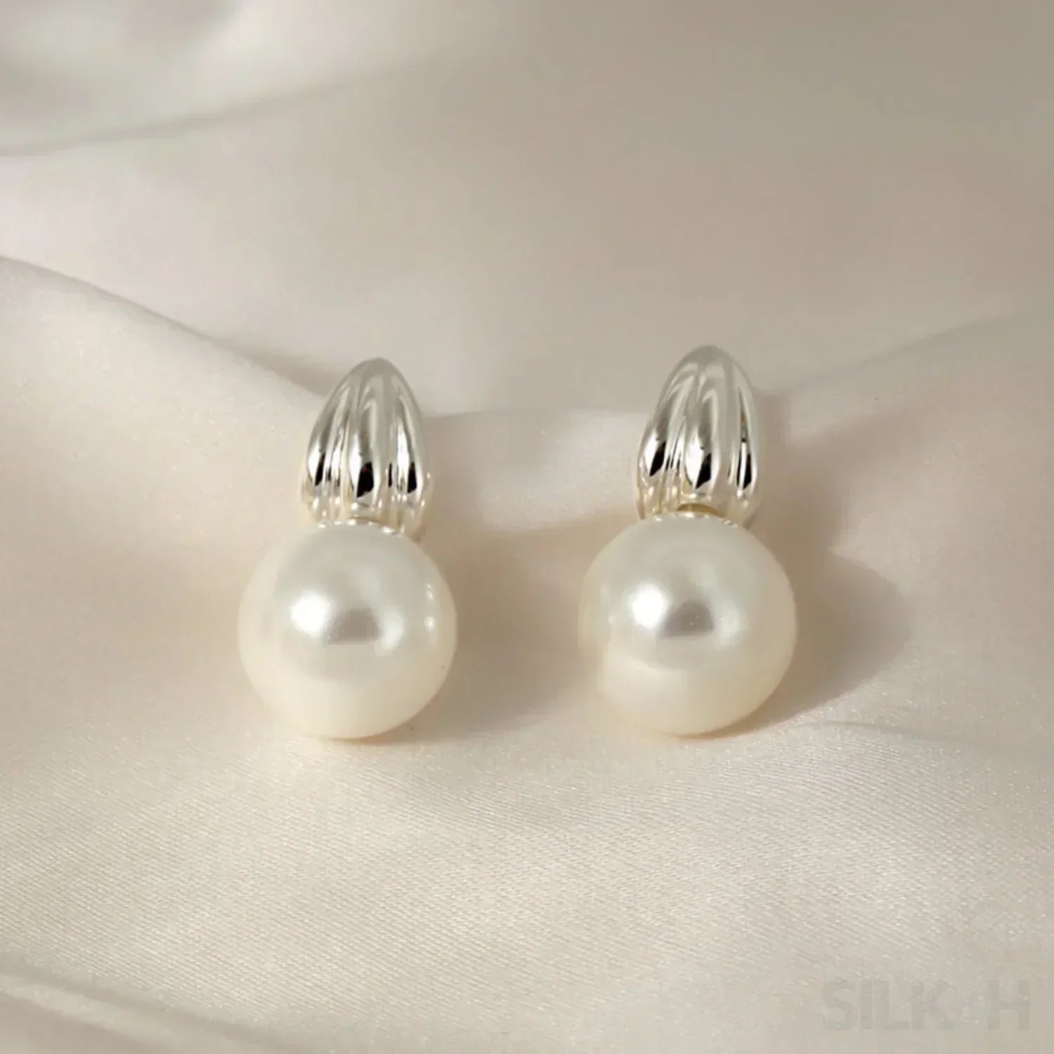 18K Gold Plated Sterling Silver Minimalist Pearl Stud Earrings Nan