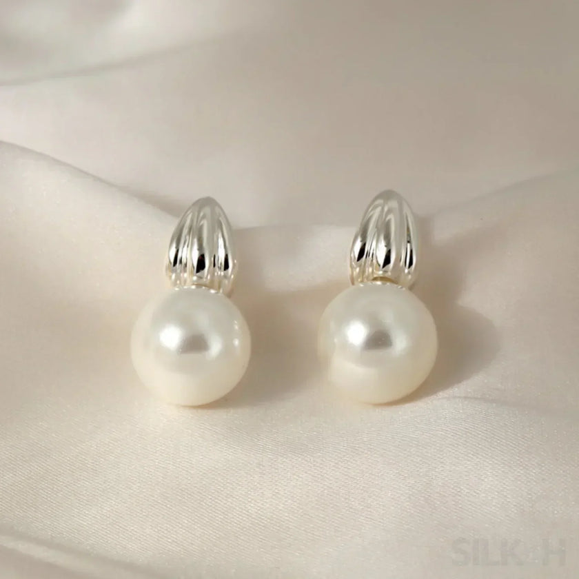 18K Gold Plated Sterling Silver Minimalist Pearl Stud Earrings Nan