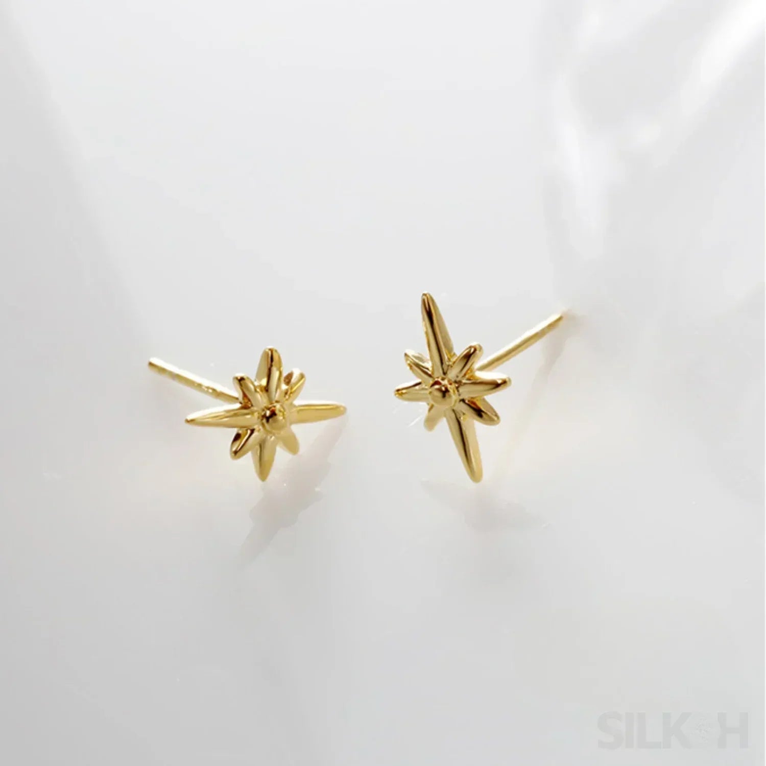 18K Gold Plated Sterling Silver Minimalist Stud Earrings Mae