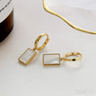 18K Gold Plated Sterling Silver Mother Of The Pearl Hoop Earrings Jay