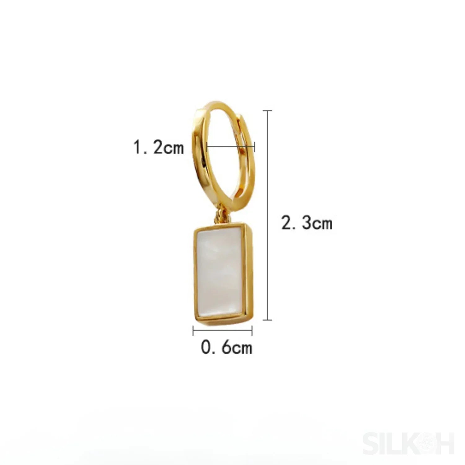 18K Gold Plated Sterling Silver Mother Of The Pearl Hoop Earrings Jay