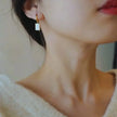 18K Gold Plated Sterling Silver Mother Of The Pearl Hoop Earrings Jay