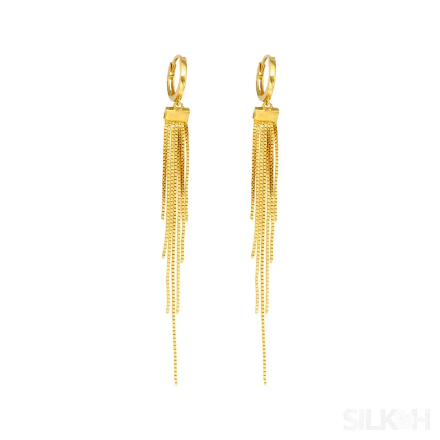 18K Gold Plated Sterling Silver Multi Chain Hoop Earrings Journee