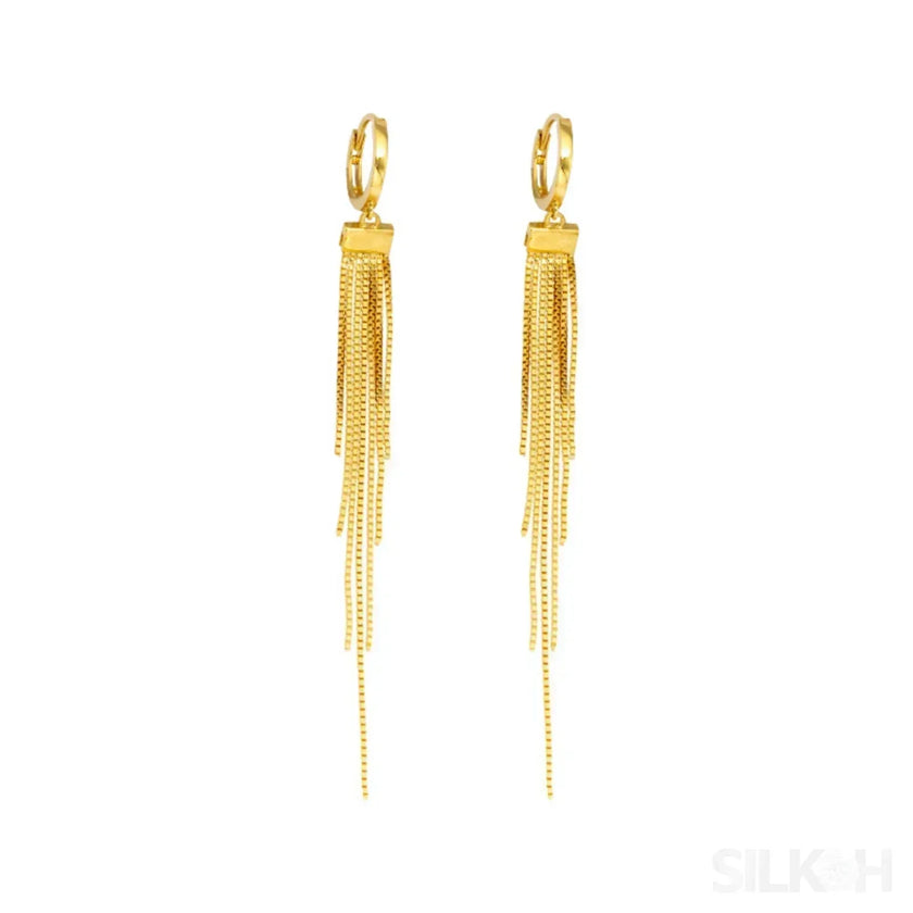 18K Gold Plated Sterling Silver Multi Chain Hoop Earrings Journee