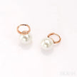 18K Gold Plated Sterling Silver Pearl Hoop Earrings Dot