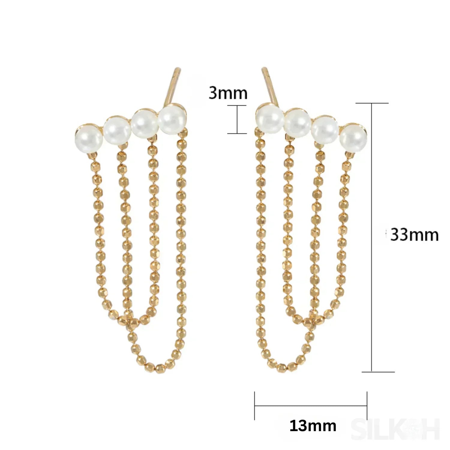 18K Gold Plated Sterling Silver Pearl Tassel Earrings Kay