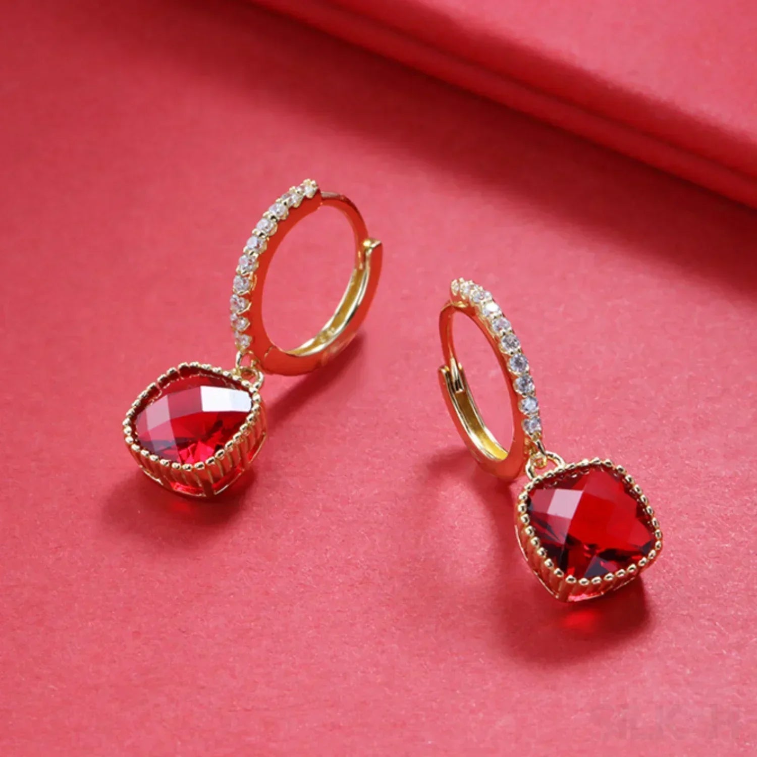 18K Gold Plated Sterling Silver Ruby Earrings Kim