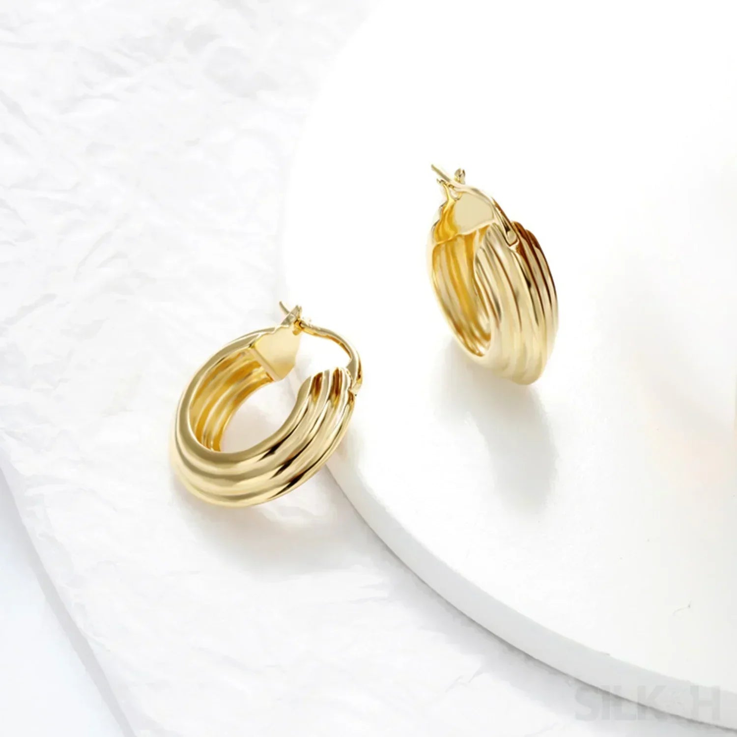 18K Gold Plated Sterling Silver Small Hoop Earrings Jax