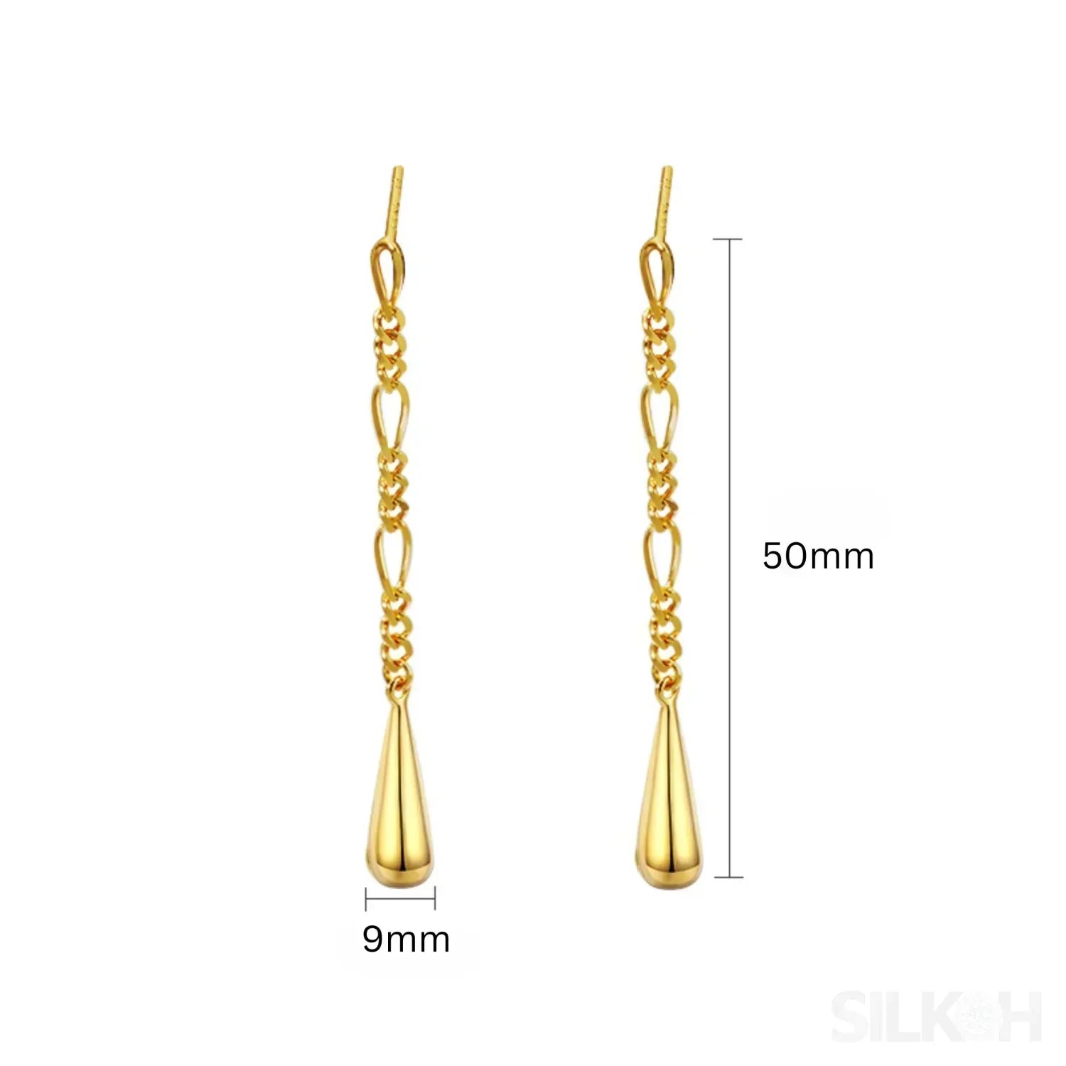 18K Gold Plated Sterling Silver Tassel Long Stud Earrings Autumn