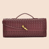Tori Black Faux Leather Woven Clutch