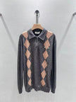 Argyle Knit Polo Sweater