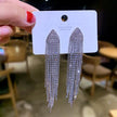 Crystal Tassel Clip-On Earrings