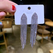Crystal Tassel Clip-On Earrings