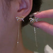 Pearl Leaf Tassel Earrings