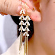 Pearl Leaf Tassel Earrings