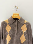 Argyle Knit Polo Sweater