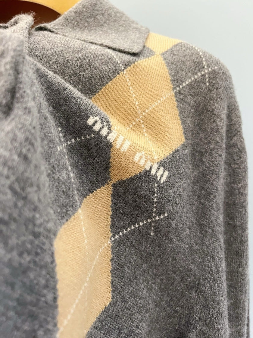 Argyle Knit Polo Sweater