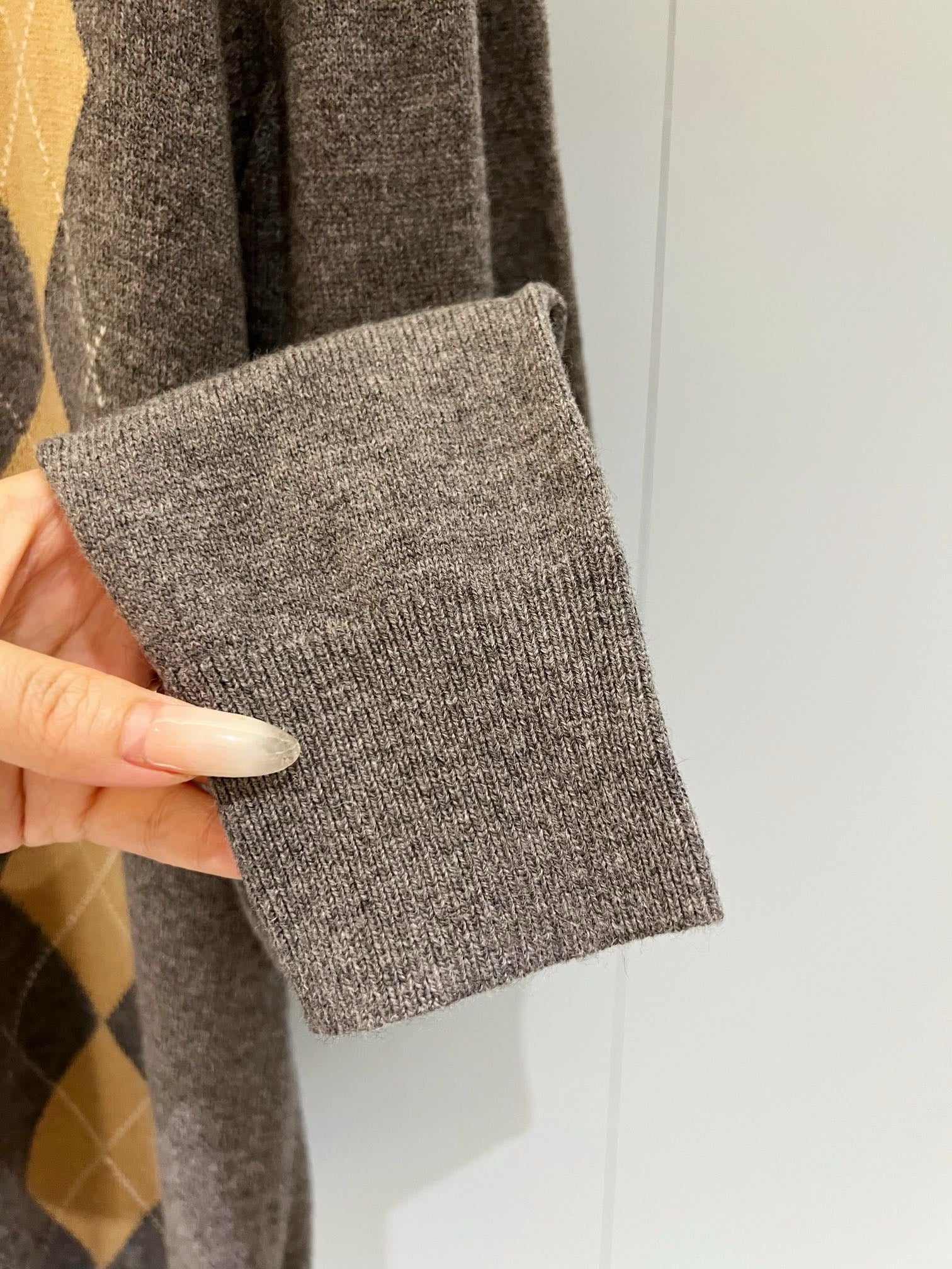 Argyle Knit Polo Sweater