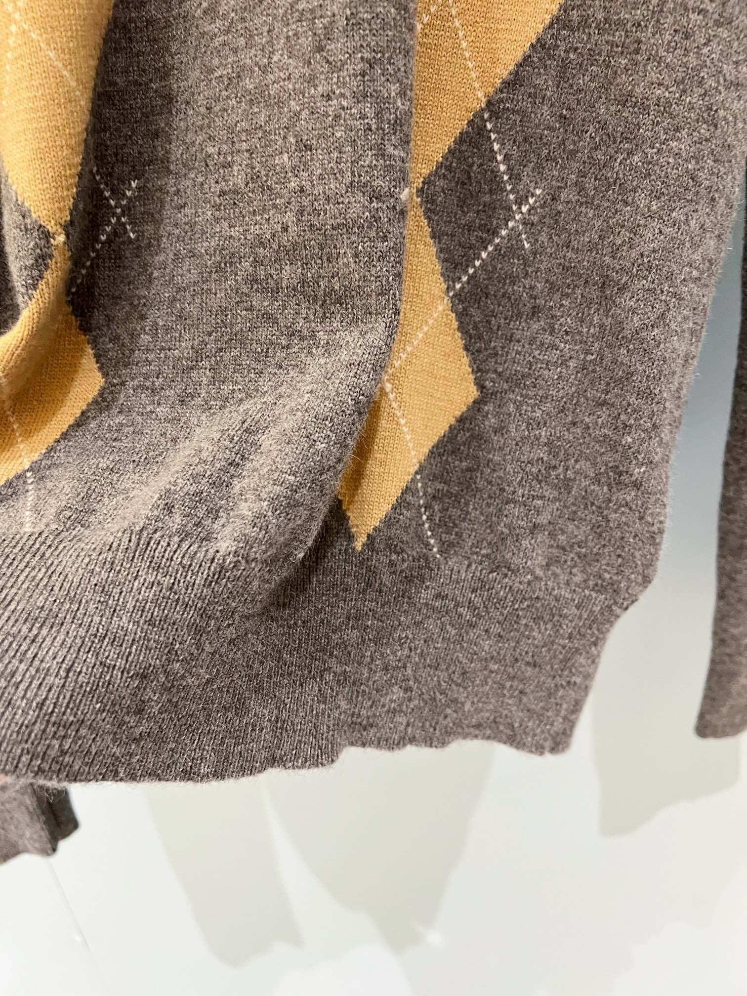Argyle Knit Polo Sweater