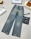 Vintage Wash Wide-Leg Jeans