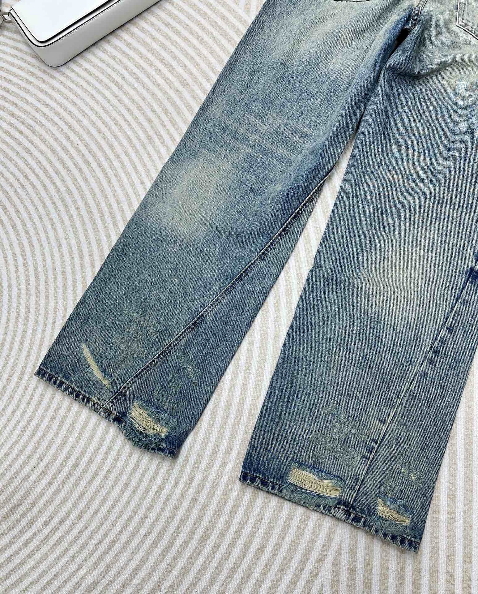 Vintage Wash Wide-Leg Jeans