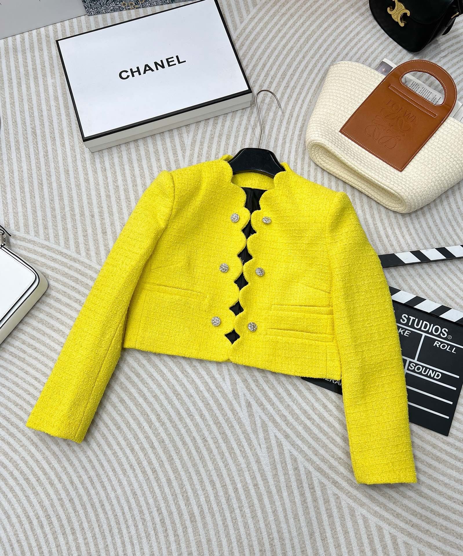 Radiance Scallop-Edge Tweed Blazer