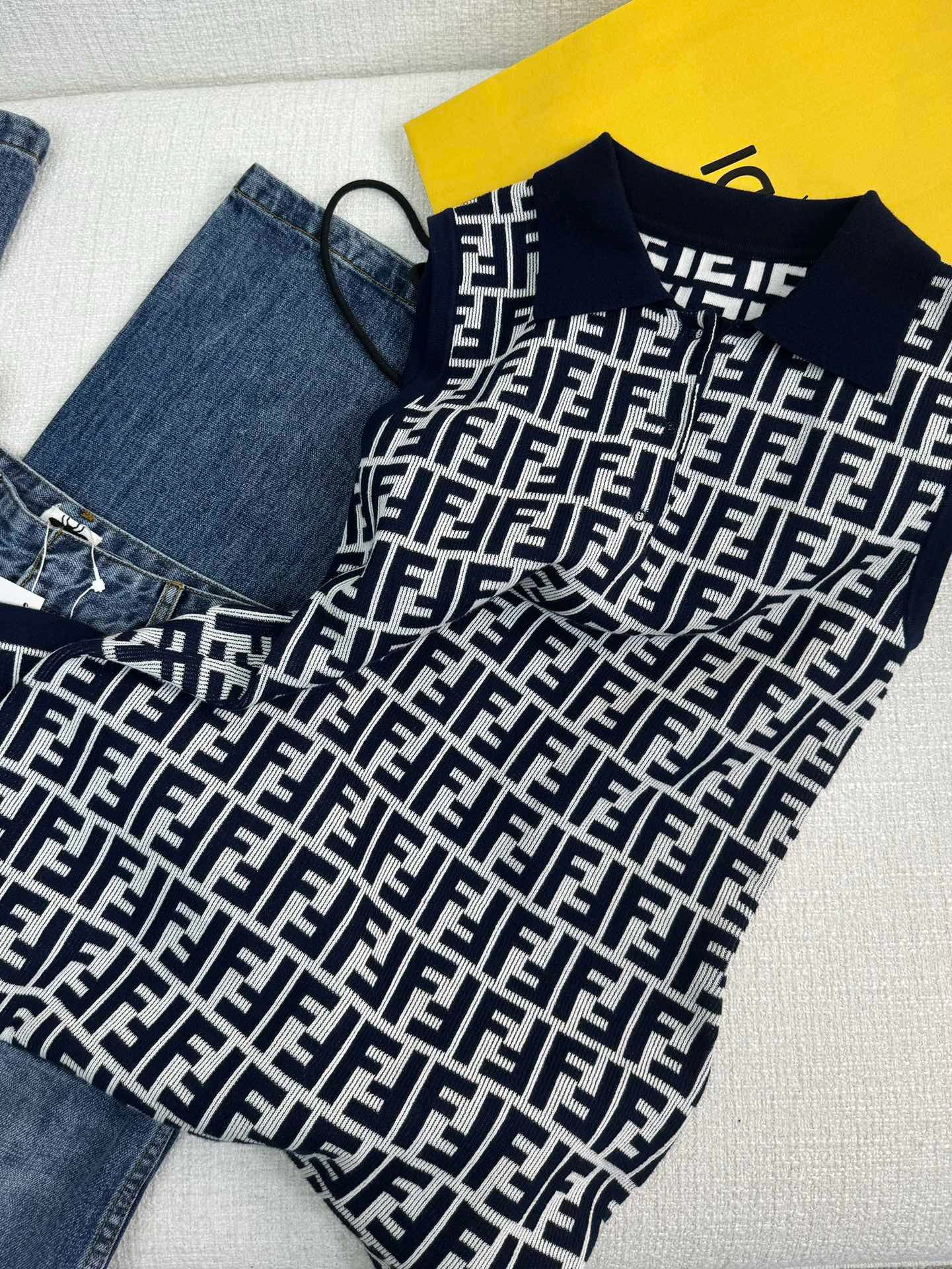 Monogram Knit Polo Tank