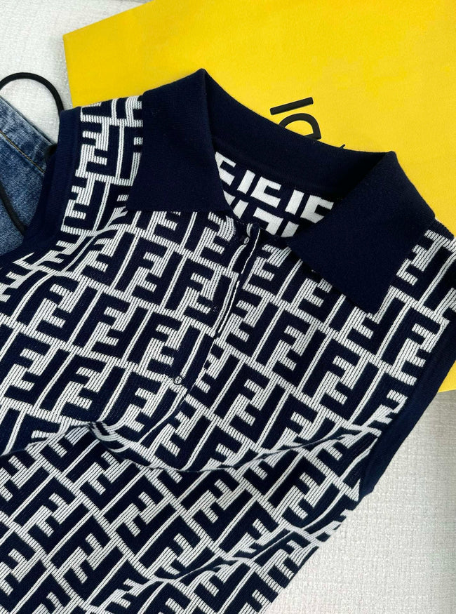 Monogram Knit Polo Tank