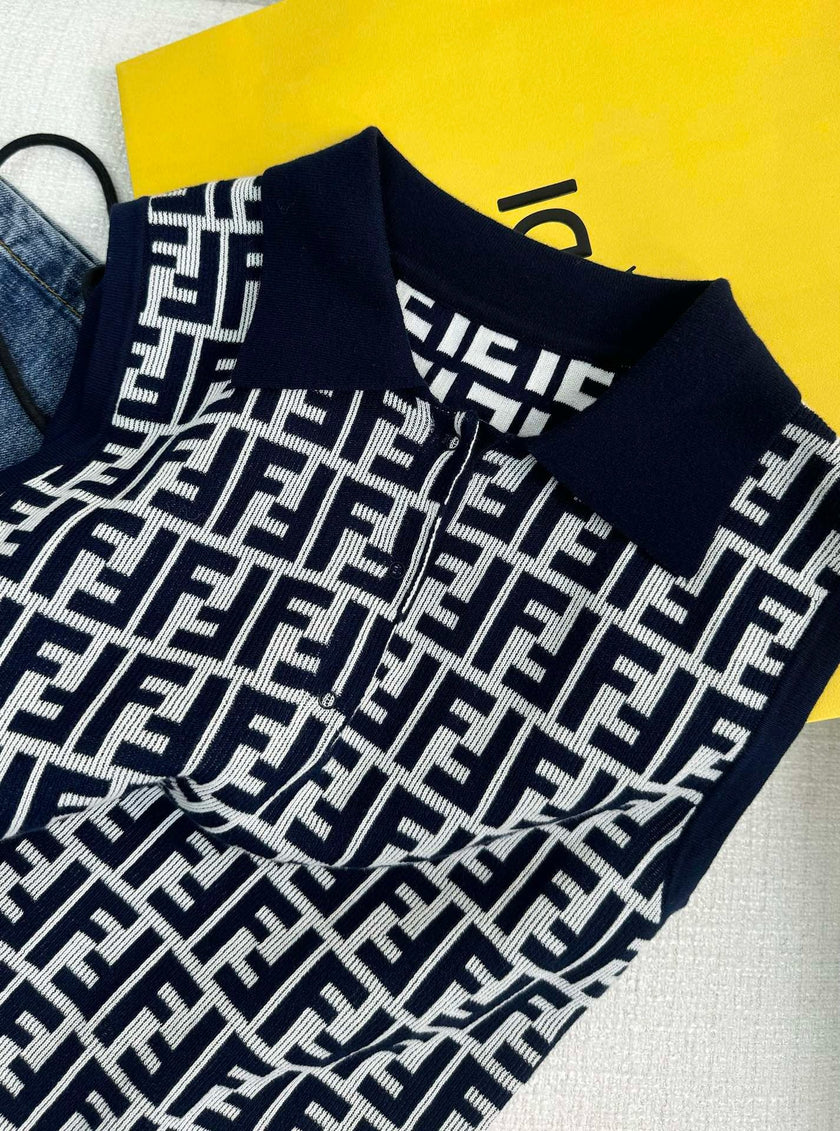 Monogram Knit Polo Tank